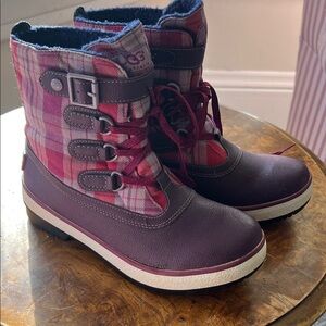 UGG Plaid Boots in Purple and Pink